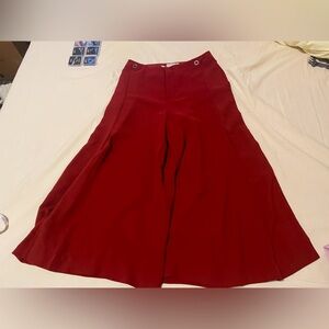 Elegant Red Culotte Pants | Wide-Leg Skirt-Pants for Effortless Style